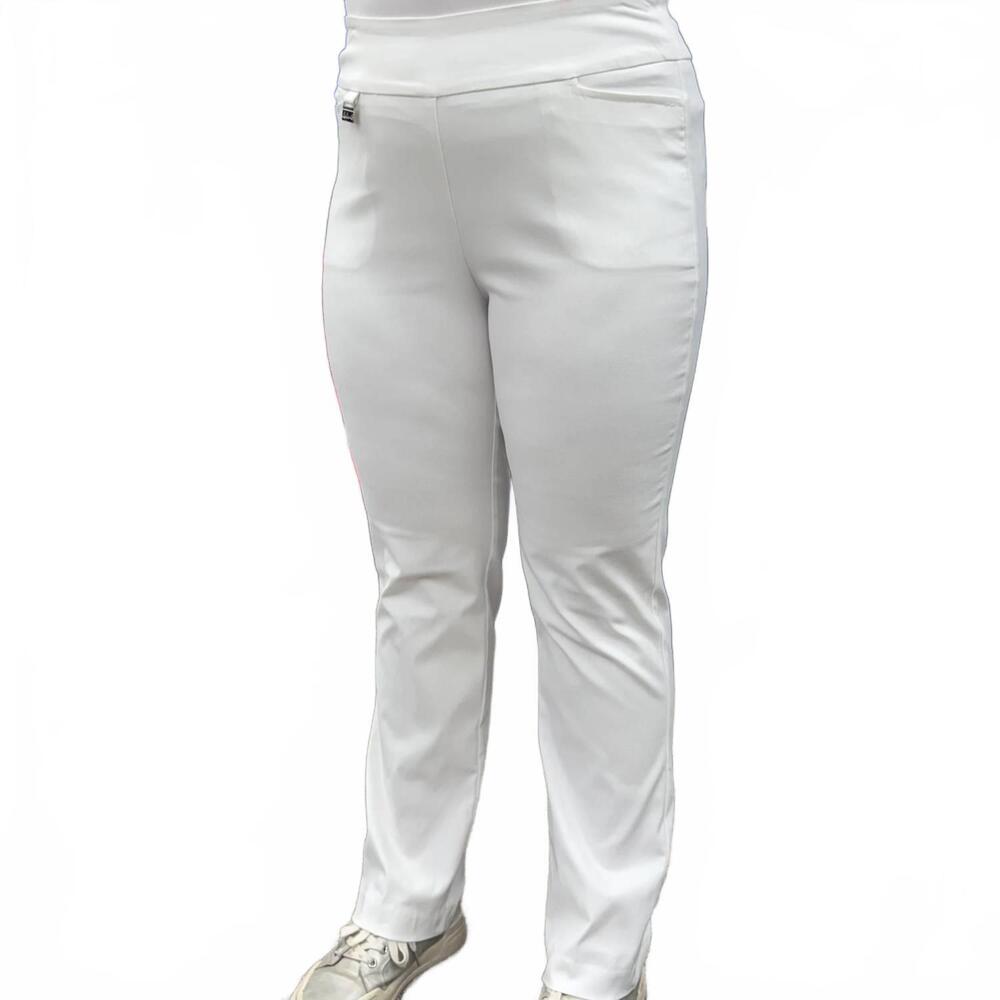 NEW LULU-B pull-on ankle pant in white